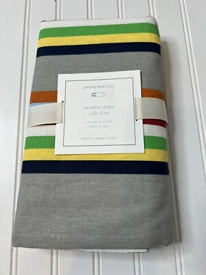 Pottery Barn Bebé Niños Camden Rayas Cuna Falda Cama NUEVO Foto 1 de 2