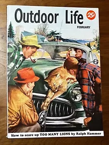 Outdoor Life Feb 1952 hunting fishing mag field stream beautiful painted cover - Picture 1 of 6
