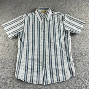 Royal Robbins Shirt Mens Medium White Blue Striped Button Up Coolmax Fishing - Picture 1 of 10