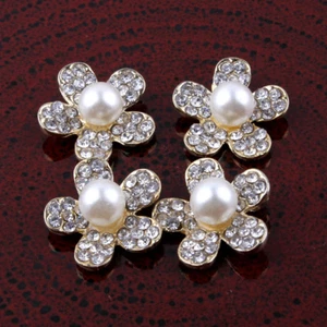 30pcs 15mm Metal Rhinestone Buttons Bling Alloy Crystal Buttons For Wedding - Picture 1 of 4