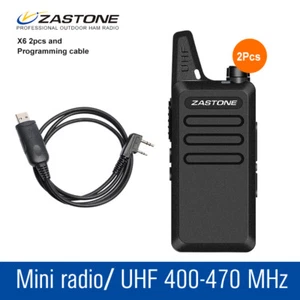 Walkie Talkie + Cable Mini Radio Aficionado Zastone ZT-X6 UHF 400-470Mhz 2 piezas - Imagen 1 de 9