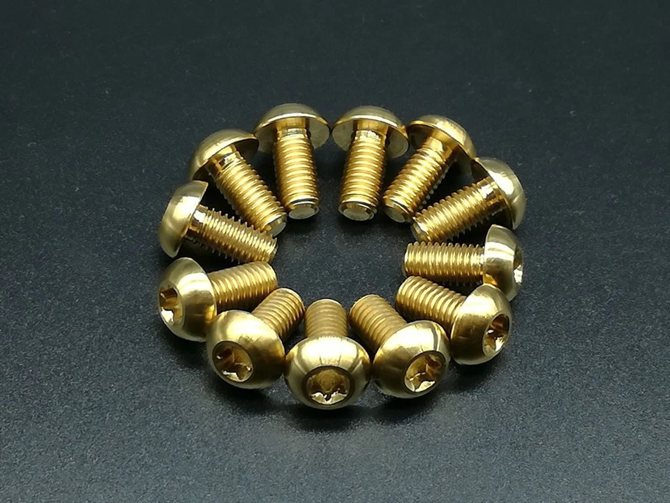 12 Piezas Super Ligero M5x10mm Bicicleta de Montaña Disco Rotor Perno Torx T25 Dorado Foto 1 de 1