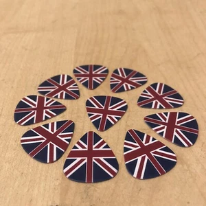 PICCHETTI CHITARRA UNION JACK 10 PLETTRI FOTO MUSICA REGALO REGNO UNITO SAN GIORGIO - Foto 1 di 4