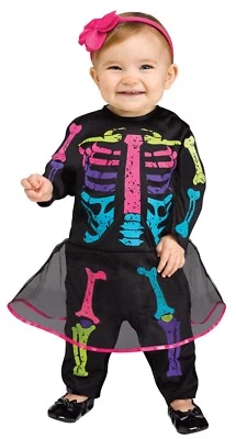 Divertido Mundo Bebé Niña Huesos Arco Iris Esqueleto Infantil Disfraz, 18/24M Grande Foto 1 de 2