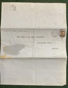 1872 MORPETH ½d Plate 8, Longhirst Colliery & Brick County Rates Form to Alnwick - Picture 1 of 2