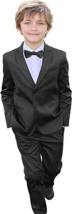 Silk Satin Suit for Boys Tuxedo 2 Piece Suit Slim Fit Boys Formal Suit Kids Suit - Picture 1 of 20