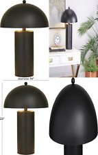 Deco 79 Metal Accent Lamp with Curved Shade, 14" x 14"L x 14"W x 22"H, Black 