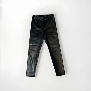 New Gap Kid’s Faux Leather Solid Black High Rise Leggings Stretch Pants Large 10 - Picture 1 of 7