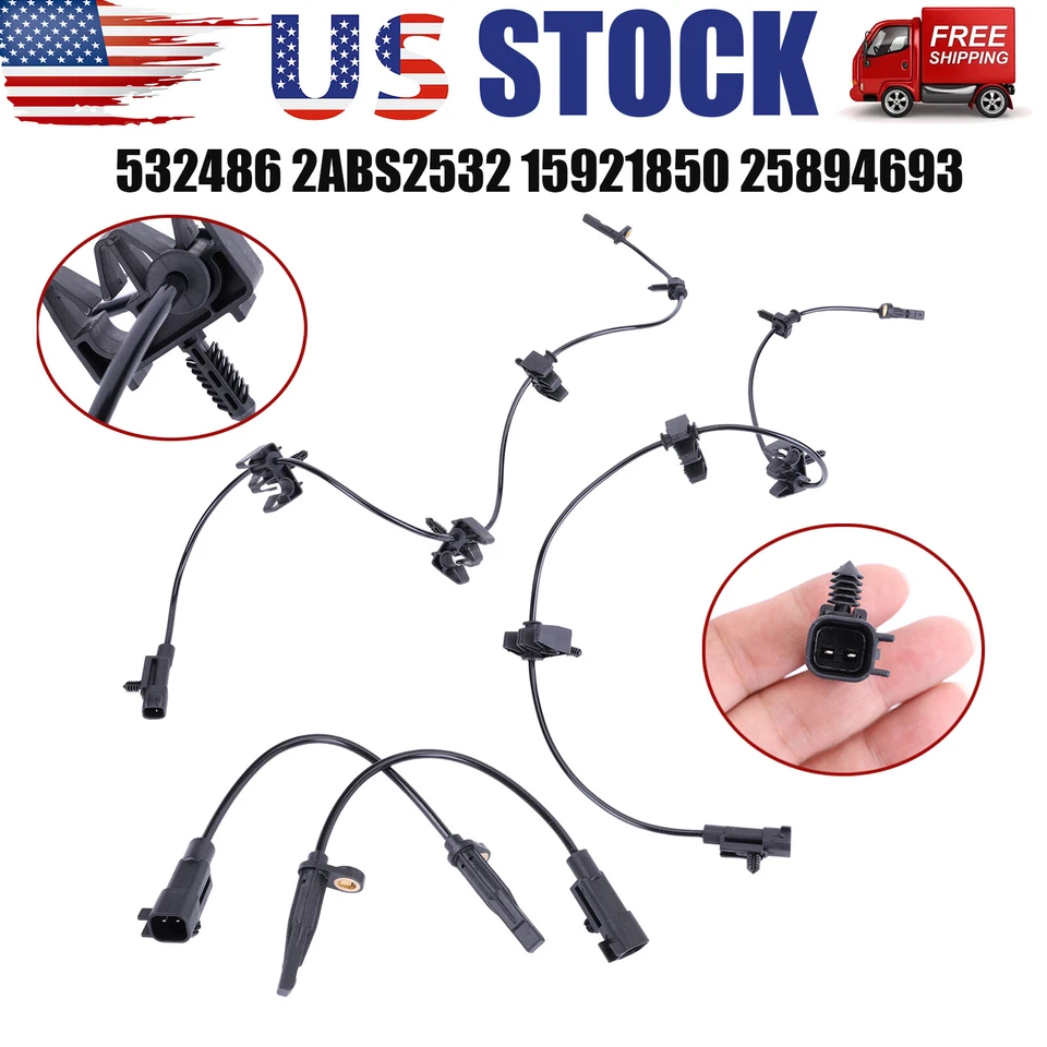 4 ABS Wheel Speed Sensor Front Rear Left & Right For CADILLAC SRX 2010-2016 — 第 1/4 张图片