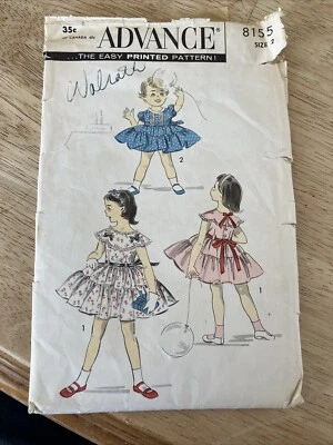 8155 Vintage 50's Advance Sewing Pattern Girls Party & Dress Up Dress Sz 2 - Image 1 of 4