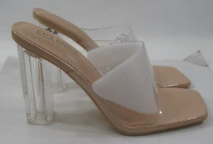 new Cape Robbin clear 4.5"block high Heel Open Toe  slip on Shoe WOMEN Size 10 - Picture 1 of 4