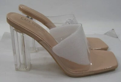 new Cape Robbin clear 4.5"block high Heel Open Toe  slip on Shoe WOMEN Size 10 - Image 1 of 4
