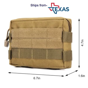 MOLLE Utility Tactical Pouch Waist Pack EDC Hunting Hiking Belt Bag Phone Pocket - Picture 1 of 9