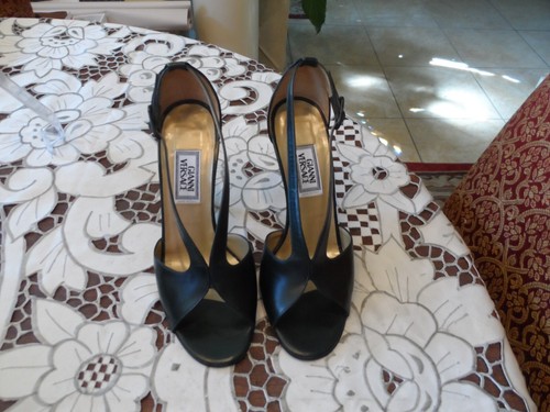 Giani Versace Forest tacchi con cinturini in pelle verde taglia 36B