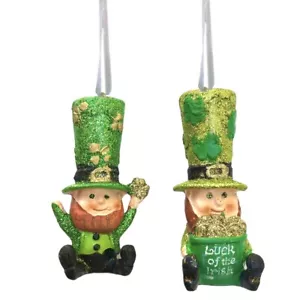 Adornos de duende del día de San Patricio Irlanda irlandesa trébol de la suerte beber cerveza - Imagen 1 de 7