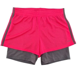 Champion Girls 2-in-1 Hot Pink/Gray Athletic/Activewear Stretch Bike Shorts XL - Picture 1 of 9