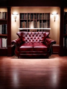 Chesterfield Woburn Hochlehne Sofa 2 er Luxus Rinder Leder Echt Leder Premium - Bild 1 von 23