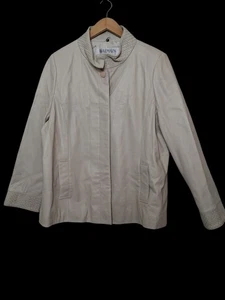 Balmain Ivory Lambskin Leather Coat Jacket Old Money Couture Eu Size 15 *READ - Picture 1 of 13