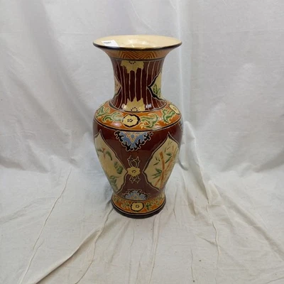 Large Oriental Floral Decorative Vase Japanese 1920s Style Vintage VGC - Image 1 of 4