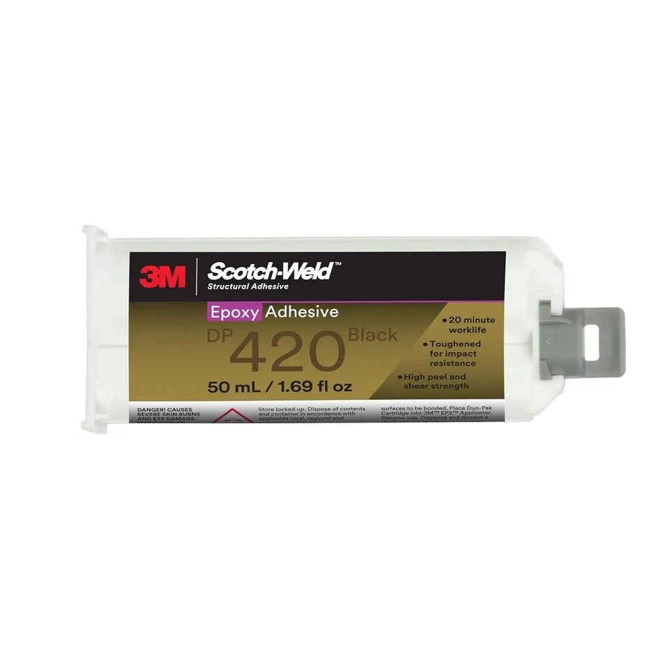 Adhesivo epoxi 3M Scotch-Weld DP420, negro, 2 piezas, paquete doble de 50 ml, CAD: 08/2026 Foto 1 de 3