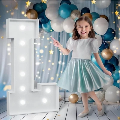 Letras iluminadas de carpa de 3 pies (L), letras iluminadas grandes para decoración de fiestas Foto 1 de 4