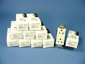 10 Leviton Almond Decora INDUSTRIAL Duplex Receptacles NEMA 5-15R 15A 16362-A - Picture 1 of 4