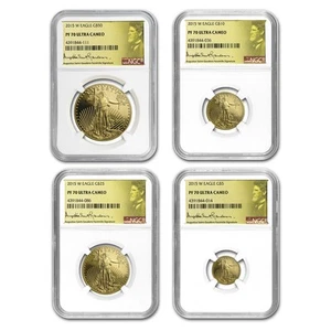 2015-W 4-Coin Proof American Gold Eagle Set PF-70 NGC - Picture 1 of 5