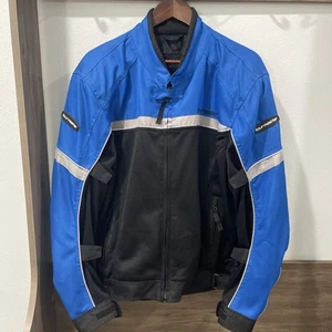 Tour Master Motorcycle Jacket Mens M 44 Black Blue Draft Air 2.0 Racing Padded - Picture 1 of 14