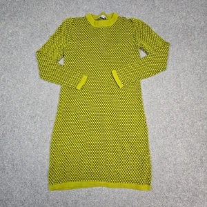 COS Dress Women XSMALL Green honeycomb Jacquard long sweater Size XS - Picture 1 of 8