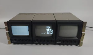 Panasonic WV-5200BU 3× 5" Rackmount CRT B/W Video Monitors - 1 Working & 2 Parts - Picture 1 of 7