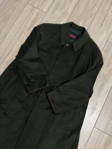 Men's Schneider's Michael Wool Alpaca Long Coat Khaki Green sz US 36 Loden - Picture 1 of 16