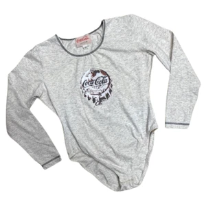 Vintage 90's Coca Cola Collection Mono 10 Top Gris Tapa de Botella Motivo Body - Imagen 1 de 2