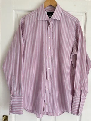 CHESTER BARRIE Mens 16/41 Dress Shirt Pink Striped Non-Iron Long Sleeve Business - Image 1 of 4