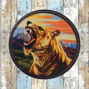 Homotherium Patch Iron-on Applique Extinct Prehistoric Wild Animal Badge - Picture 1 of 12