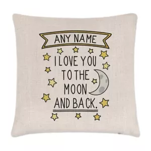 Personalised I Love You To The Moon And Back Cushion Cover Pillow Valentines Day - Picture 1 of 1