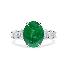 Natural Green Colombia Emerald Ring  4.41 Ct. (5.56 Ct. TW)  GRS Certified Gift