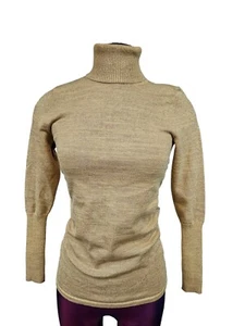 Maggie by Magaschoni Gold Form Fitting Turtleneck Sweater Size XS Women's N27 - Picture 1 of 9