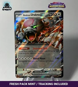 Bloodmoon Ursaluna ex 141/167 Pokemon Juego de cartas coleccionables Twilight Masquerade COMO NUEVO ENVIADO HOY - Imagen 1 de 2
