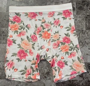 NWT VICTORIA'S SECRET XS FLORAL THICK LOGO BAND BOY BRIEF BOXER SHORTS PANTIES - Picture 1 of 3