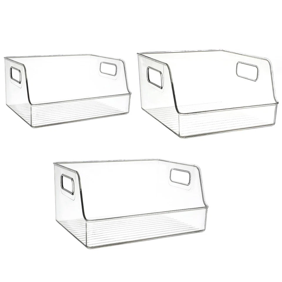 Storage Box Organization Cans Cosmetics Produce Refrigerator Organizer Bin Clear - Image 1 of 1