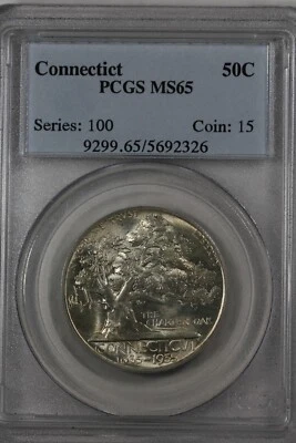 1935 .50 PCGS MS 65 CONNECTICUT Classic Commemorative Coin, US Commemorative - Image 1 of 2