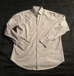 Peter Millar Summer Comfort Shirt Mens Medium Performance Long Sleeve Plaid - Picture 1 of 7
