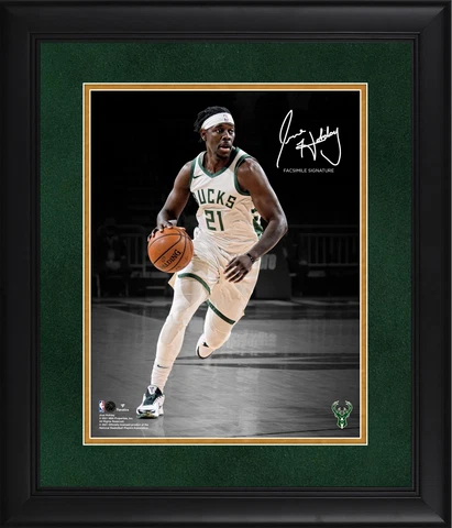 Jrue Holiday Milwaukee Bucks FRMD 11x14 Spotlight Photo - Facsimile Signature Cover