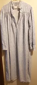 Vintage Saybury Blue Purple Floral Nightgown House Dress Gown Women’s Size XL - Picture 1 of 9