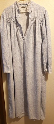 Vintage Saybury Blue Purple Floral Nightgown House Dress Gown Women’s Size XL - Image 1 of 4