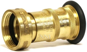 NNI 1-1/2" NST (NH) Fire Hose Brass Bronze Fog Nozzle UL Listed Fire Protection - Picture 1 of 7