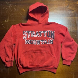 Vintage 70s 80s Hoodie Kids xl Sportswear Stratton Mountain Hooded Sweatshirt - Picture 1 of 8