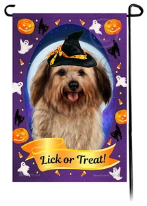 Halloween Garten Flagge - Rehkitz Zobel Havaneser - Bild 1 von 1
