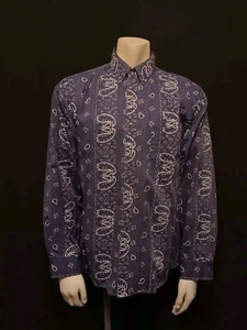 Rare Vintage BANDANA Print Button Down Western Cowboy Shirt Large -Double Impact - Picture 1 of 9