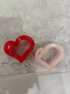 pink and red heart hair clips 2 pack - Picture 1 of 1